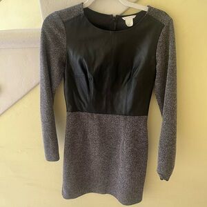 Club Monaco leather panel dress